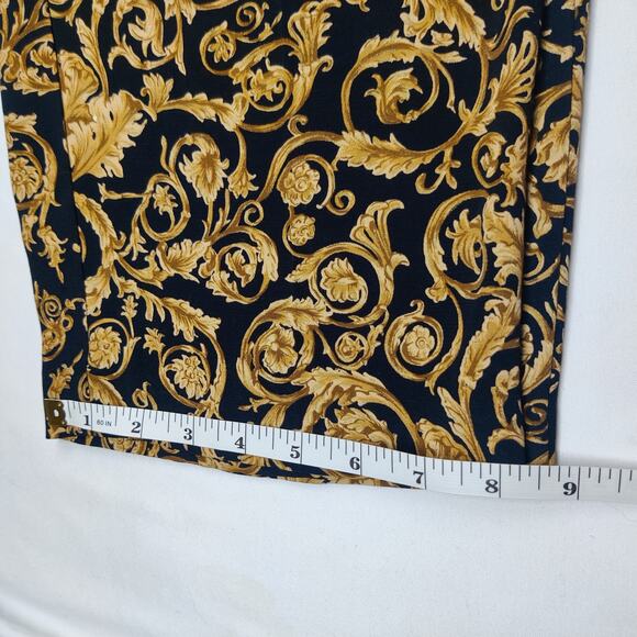 Vtg Josephine Chaus Pleated High Rise Gold Leaf Trousers 6 Regency Old Money - Picture 11 of 12